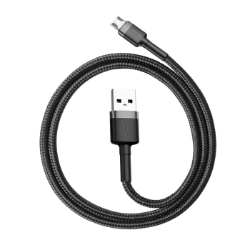 Kabel Baseus Cafule Cable CAMKLF-AG1 USB-A / micro USB 2.4A 0.5 m - czarno-szary