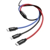 Kabel Baseus Three Primary Colors 3w1 USB-A - micro USB / Lightning / USB-C 3.5A 1,2 m - czarny