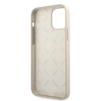 Etui Guess Silicone Vintage na iPhone 12 Pro Max - szaro-różowe