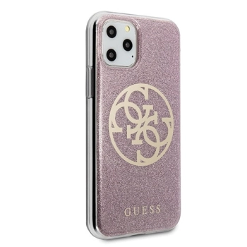 Etui Guess 4G Circle Glitter na iPhone 11 Pro Max - różowe