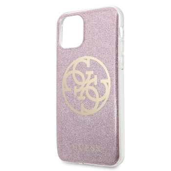 Etui Guess 4G Circle Glitter na iPhone 11 Pro Max - różowe