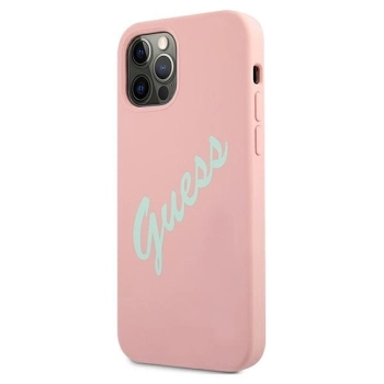 Etui Guess Silicone Vintage na iPhone 12 Pro Max - różowo-zielone