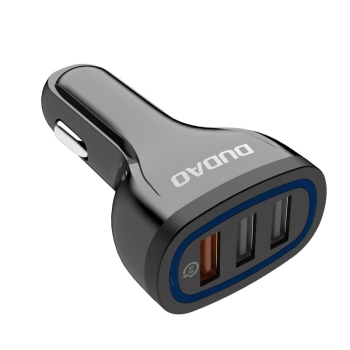 Dudao ładowarka samochodowa szybkie ładowanie Quick Charge 3.0 QC3.0 2.4A 18W 3x USB czarny (R7S black)