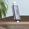 Czytnik Ugreen CM185 50706 do kart SD / micro SD na USB-A 3.0 / USB-C 3.0 - szary