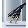 Ugreen kabel rozdzielacz AUX 3,5 mm mini jack (żeński) - 2x 3,5 mm mini jack (męski - mikrofon i słuchawki) czarny (AV140 20899)