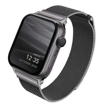 Pasek Uniq Dante Stainless Steel na Apple Watch 1/2/3/4/5/6/7/8/SE/SE2 38/40/41mm - grafitowy