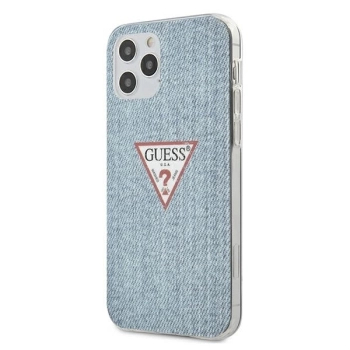 Etui Guess Jeans Collection na iPhone 12 / iPhone 12 Pro - niebieskie