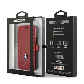 Etui Ferrari Off Track Perforated na iPhone 12 mini - czerwone