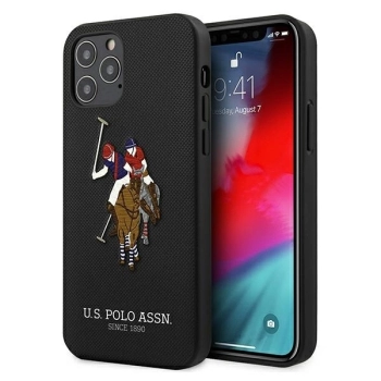 Etui U.S. Polo Assn. Embroidery Collection na iPhone 12 / iPhone 12 Pro - czarne