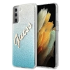 Etui Guess Glitter Gradient Script na Samsung Galaxy S21+ - niebieskie