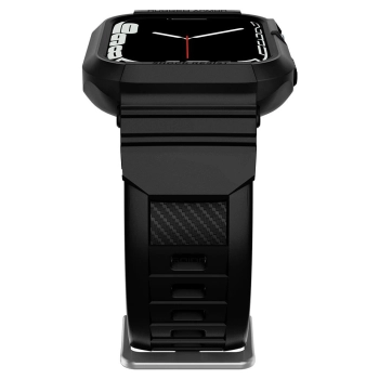 Etui z paskiem Spigen Rugged Armor Pro na Apple Watch 4 / 5 / 6 / 7 / 8 / SE (44/45 mm) - czarne