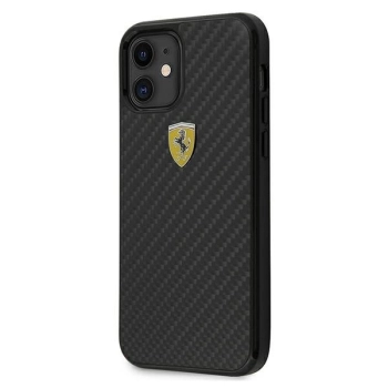 Etui Ferrari On Track Real Carbon na iPhone 12 mini - czarne