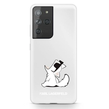 Etui Karl Lagerfeld Choupette Fun na Samsung Galaxy S21 Ultra - przezroczyste