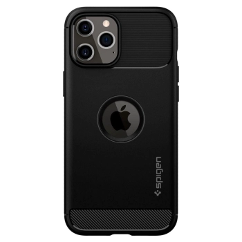 Etui Spigen Rugged Armor na iPhone 12 / iPhone 12 Pro - czarny mat