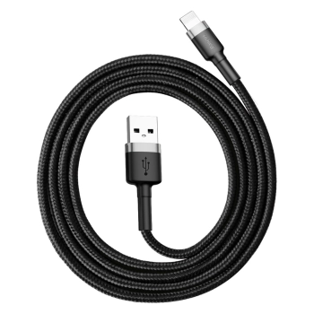 Kabel Baseus Cafule USB-A / Lightning 2.4A QC 3.0 1 m - czarno-szary