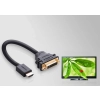 Ugreen kabel przewód adapter przejściówka DVI 24+5 pin (żeński) - HDMI (męski) 22 cm czarny (20136)