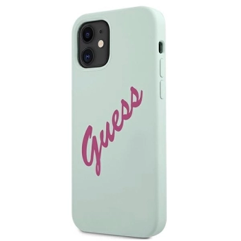 Etui Guess Silicone Vintage na iPhone 12 mini - niebiesko-różowe