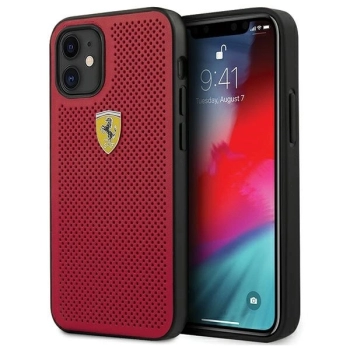 Etui Ferrari On Track Perforated na iPhone 12 mini - czerwone