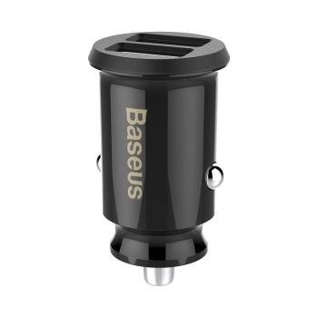 Mini ładowarka Baseus Grain Car Charger CCALL-ML01 samochodowa 2x USB-A 3.1A - czarna