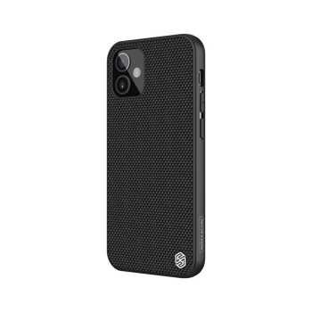 Nillkin Textured Case wytrzymałe wzmocnione etui z żelową ramką i nylonem na tyle iPhone 12 mini czarny