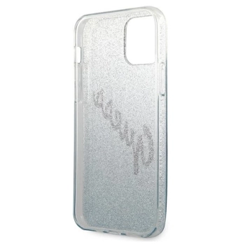 Etui Guess Glitter Gradient Script na iPhone 12 Pro Max - niebieskie