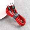 Baseus Cafule Cable wytrzymały nylonowy kabel przewód USB / USB-C QC3.0 2A 3M czerwony (CATKLF-U09)