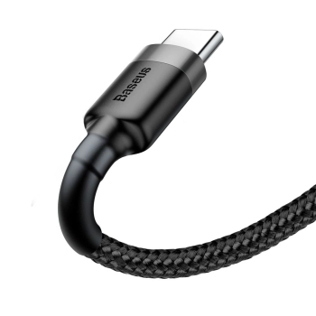 Baseus Cafule Cable wytrzymały nylonowy kabel przewód USB / USB-C QC3.0 2A 2M czarno-szary (CATKLF-CG1)