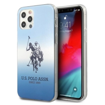 Etui U.S. Polo Assn. Gradient Pattern Collection na iPhone 12 / iPhone 12 Pro - niebieskie