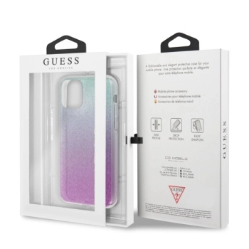 Etui Guess Glitter Gradient na iPhone 11 Pro Max - różowo-niebieskie