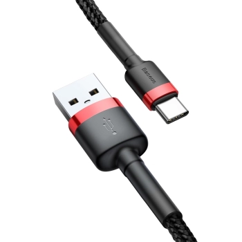 Kabel Baseus Cafule USB-A / USB-C QC 3.0 3A 0.5 m - czarno-czerwony