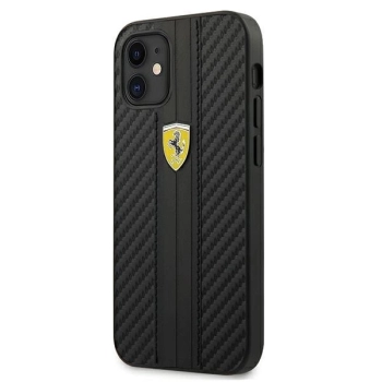 Etui Ferrari On Track PU Carbon na iPhone 12 mini - czarne