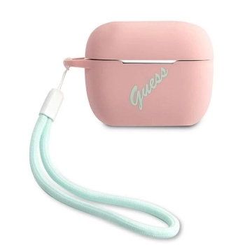 Etui Guess Silicone Vintage na AirPods Pro - różowo-zielone