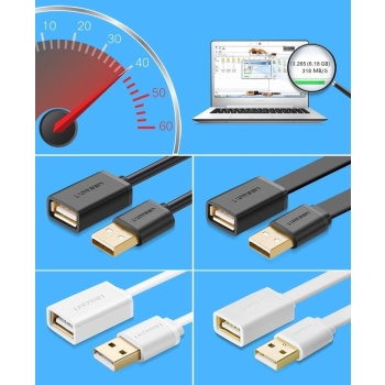 Ugreen kabel przewód przejściówka USB (żeński) - USB (męski) 1m czarny (10314)