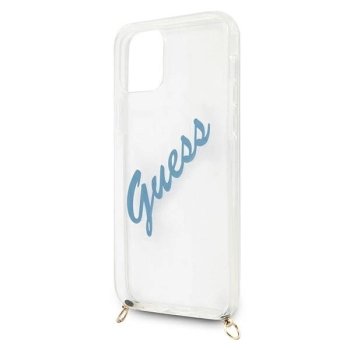 Etui Guess Script Vintage na iPhone 12 mini - niebieskie