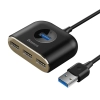 Baseus Square round 4 in 1 USB HUB Adapter(USB3.0 TO USB3.0*1+USB2.0*3) 1m Black (CAHUB-AY01)