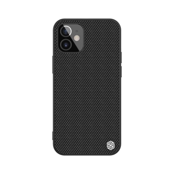 Nillkin Textured Case wytrzymałe wzmocnione etui z żelową ramką i nylonem na tyle iPhone 12 mini czarny