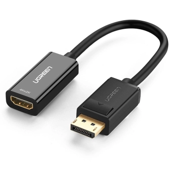 Ugreen przejściówka kabel przewód z DisplayPort (męski) na HDMI (żeński) (jednokierunkowy) 1080P 60Hz 12bit czarny (40362)