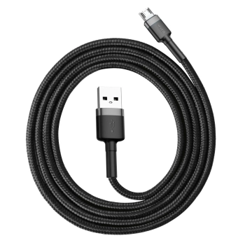 Kabel Baseus Cafule Cable CAMKLF-BG1 USB-A / micro USB 2.4A 1 m - czarno-szary