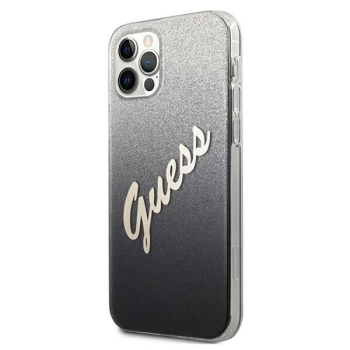 Etui Guess Glitter Gradient Script na iPhone 12 / iPhone 12 Pro - czarne