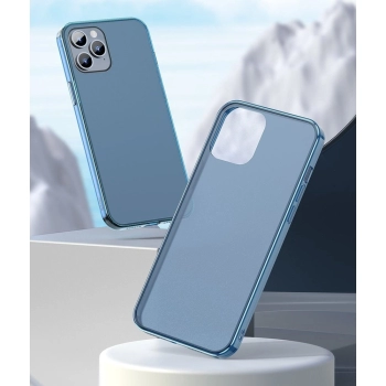 Baseus Frosted Glass Case Sztywne etui z elastyczną ramką iPhone 12 Pro Max Biały (WIAPIPH67N-WS02)