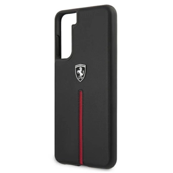 Etui Ferrari Off Track Leather Nylon Stripe na Samsung Galaxy S21+ - czarne