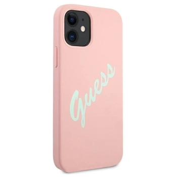 Etui Guess Silicone Vintage na iPhone 12 mini - różowo-zielone