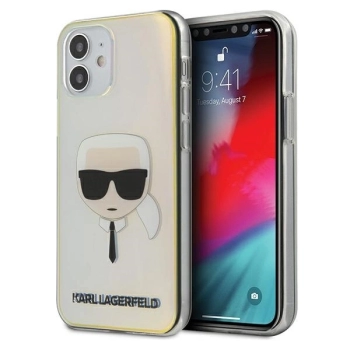 Etui Karl Lagerfeld Iridescent Karl's Head na iPhone 12 mini - wielokolorowe