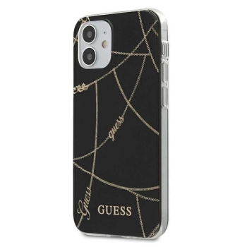 Etui Guess Gold Chain Collection na iPhone 12 mini - czarne