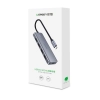 Ugreen rozdzielacz HUB USB Typ C - 4x USB 3.2 Gen 1 z portem zasilania USB-C szary (CM219 70336)