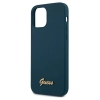 Etui Guess Metal Logo Script na iPhone 12 Pro Max - niebieskie