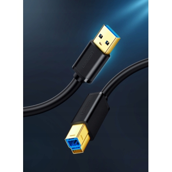 Kabel USB 3.0 A-B UGREEN US210 do drukarki, 2m (czarny)